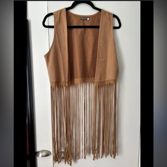 EARTHBOUND Jackets & Blazers - Earth Bound Hippie Fringes Vest Brown Size Xl